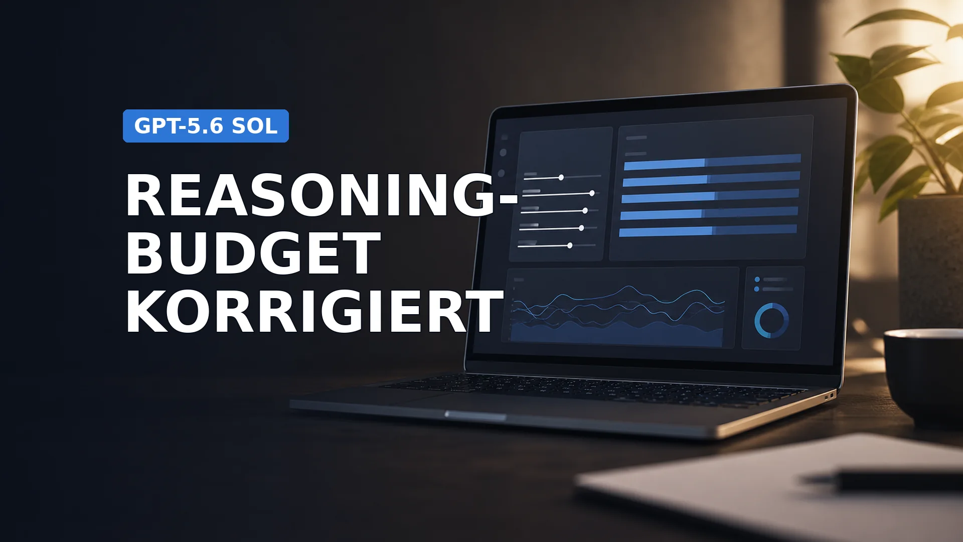 GPT-5.6 Sol Dashboard mit Reasoning-Reglern und korrigiertem Budget