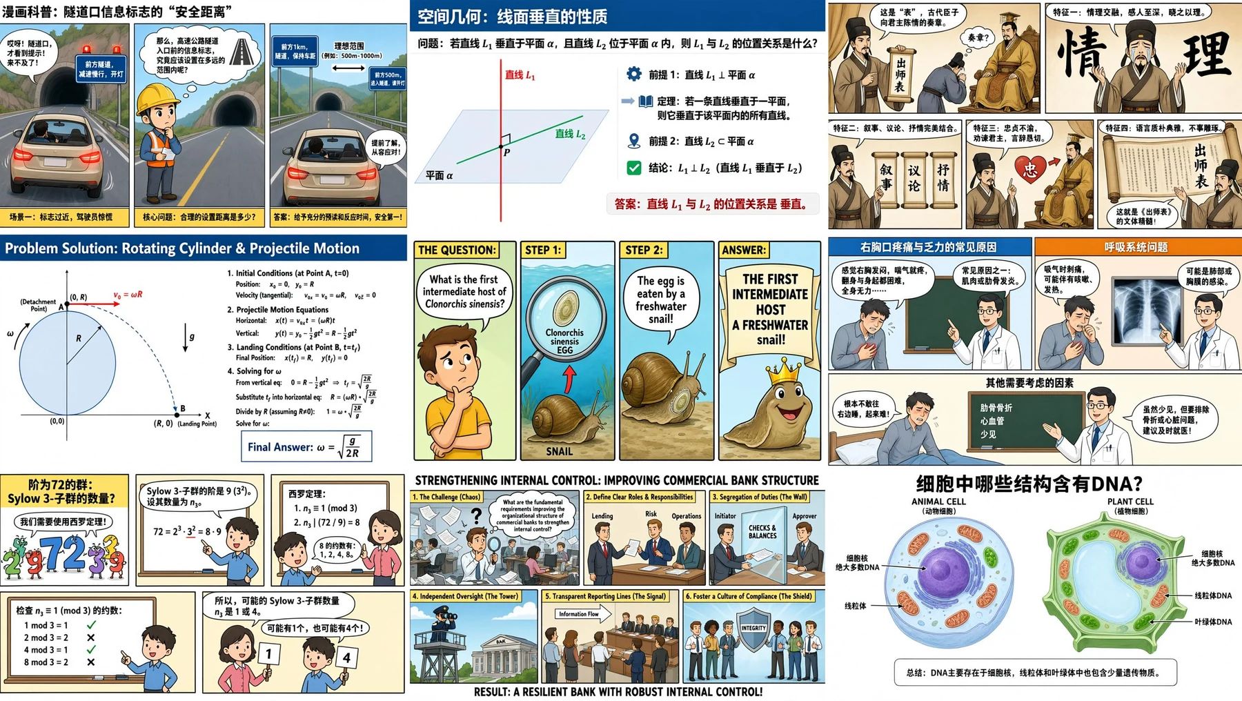 Offizielles Qwen-Image-3.0-Beispiel mit neun komplexen Lern- und Infografikfeldern