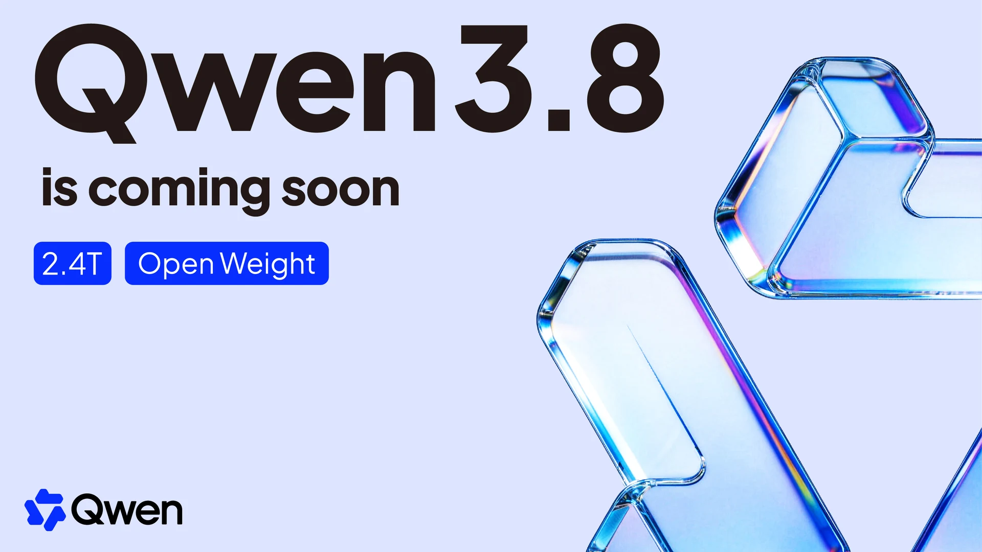 Offizielle Qwen3.8-Ankündigung mit 2,4T Parametern und Open-Weights-Hinweis